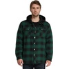 WenVen Men’s Thick Plaid Flannel Quilted Shirts Jacket Cotton Coat(Dark Green)