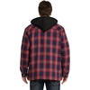 WenVen Men’s Thick Plaid Flannel Quilted Shirts Jacket Cotton Coat(Dark Red)
