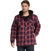 WenVen Men’s Thick Plaid Flannel Quilted Shirts Jacket Cotton Coat(Dark Red)