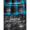 WenVen Men’s Thick Plaid Flannel Quilted Shirts Jacket Cotton Coat(Light Blue)
