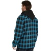 WenVen Men’s Thick Plaid Flannel Quilted Shirts Jacket Cotton Coat(Light Blue)