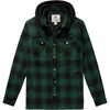 WenVen Men’s Thick Plaid Flannel Quilted Shirts Jacket Cotton Coat(Dark Green)