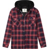 WenVen Men’s Thick Plaid Flannel Quilted Shirts Jacket Cotton Coat(Dark Red)