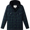WenVen Men’s Thick Plaid Flannel Quilted Shirts Jacket Cotton Coat(Forest Green)
