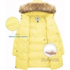 WenVen Women’s Winter Thickened Long Puffer Coat Warm Parka Jacket(Light Yellow)