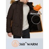 WenVen Men’s Hooded Warm Coat Winter Parka Jacket(Brown1)