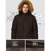 WenVen Men’s Hooded Warm Coat Winter Parka Jacket(Brown1)