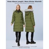 WenVen Women’s Winter Long Puffer Coat Waterproof Warm Parka Jacket(Army Green)