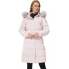 WenVen Women’s Winter Long Puffer Coat Waterproof Warm Parka Jacket(Pink)
