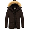 image:imageWenVen Mens Hooded Warm Coat Winter Parka JacketBrown1