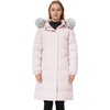 WenVen Women’s Winter Long Puffer Coat Waterproof Warm Parka Jacket(Pink)