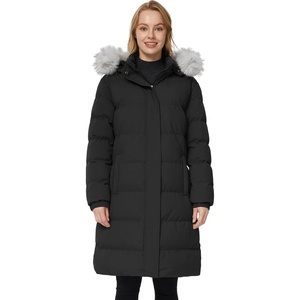 WenVen Women’s Winter Long Puffer Coat Waterproof Warm Parka Jacket(Black)
