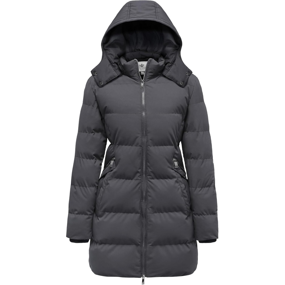 image:imageWenVen Womens Warm Thickened Parka Coat Winter Puffer Jacket with HoodCharcoal