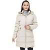 WenVen Women’s Warm Thickened Parka Coat Winter Puffer Jacket with Hood(Beige)