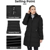 WenVen Women’s Warm Thickened Parka Coat Winter Puffer Jacket with Hood(Black)