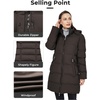 WenVen Women’s Warm Thickened Parka Coat Winter Puffer Jacket with Hood(Coffee)