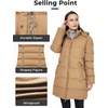 WenVen Women’s Warm Thickened Parka Coat Winter Puffer Jacket with Hood(Light Tan)