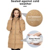 WenVen Women’s Warm Thickened Parka Coat Winter Puffer Jacket with Hood(Light Tan)