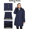 WenVen Women’s Warm Thickened Parka Coat Winter Puffer Jacket with Hood(Navy)