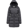 WenVen Women’s Warm Thickened Parka Coat Winter Puffer Jacket with Hood(Charcoal)