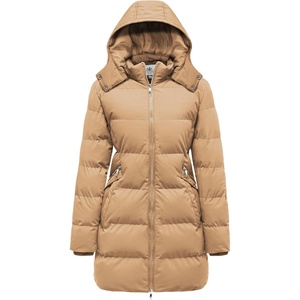 WenVen Women’s Warm Thickened Parka Coat Winter Puffer Jacket with Hood(Light Tan)
