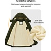WenVen Women’s Winter Warm Sherpa Lined Jacket Heavy Parka Coat with Hood(Army Green)