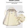 WenVen Women’s Winter Warm Sherpa Lined Jacket Heavy Parka Coat with Hood(Beige)