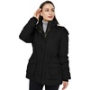 WenVen Women’s Winter Warm Sherpa Lined Jacket Heavy Parka Coat with Hood(Black)