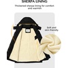 WenVen Women’s Winter Warm Sherpa Lined Jacket Heavy Parka Coat with Hood(Black)