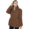 WenVen Women’s Winter Warm Sherpa Lined Jacket Heavy Parka Coat with Hood(Brown)