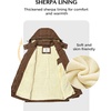 WenVen Women’s Winter Warm Sherpa Lined Jacket Heavy Parka Coat with Hood(Brown)