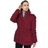WenVen Women’s Winter Warm Sherpa Lined Jacket Heavy Parka Coat with Hood(Claret)