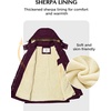 WenVen Women’s Winter Warm Sherpa Lined Jacket Heavy Parka Coat with Hood(Deep Wine)