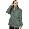 WenVen Women’s Winter Warm Sherpa Lined Jacket Heavy Parka Coat with Hood(Green)