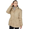 WenVen Women’s Winter Warm Sherpa Lined Jacket Heavy Parka Coat with Hood(Khaki-2)