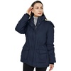 WenVen Women’s Winter Warm Sherpa Lined Jacket Heavy Parka Coat with Hood(Navy)