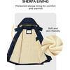 WenVen Women’s Winter Warm Sherpa Lined Jacket Heavy Parka Coat with Hood(Navy)