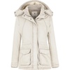 WenVen Women’s Winter Warm Sherpa Lined Jacket Heavy Parka Coat with Hood(Beige)