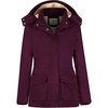 WenVen Women’s Winter Warm Sherpa Lined Jacket Heavy Parka Coat with Hood(Deep Wine)