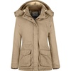 WenVen Women’s Winter Warm Sherpa Lined Jacket Heavy Parka Coat with Hood(Khaki-2)