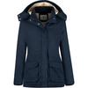 WenVen Women’s Winter Warm Sherpa Lined Jacket Heavy Parka Coat with Hood(Navy)