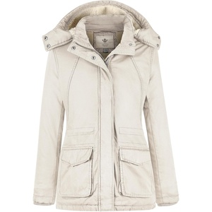WenVen Women’s Winter Warm Sherpa Lined Jacket Heavy Parka Coat with Hood(Beige)