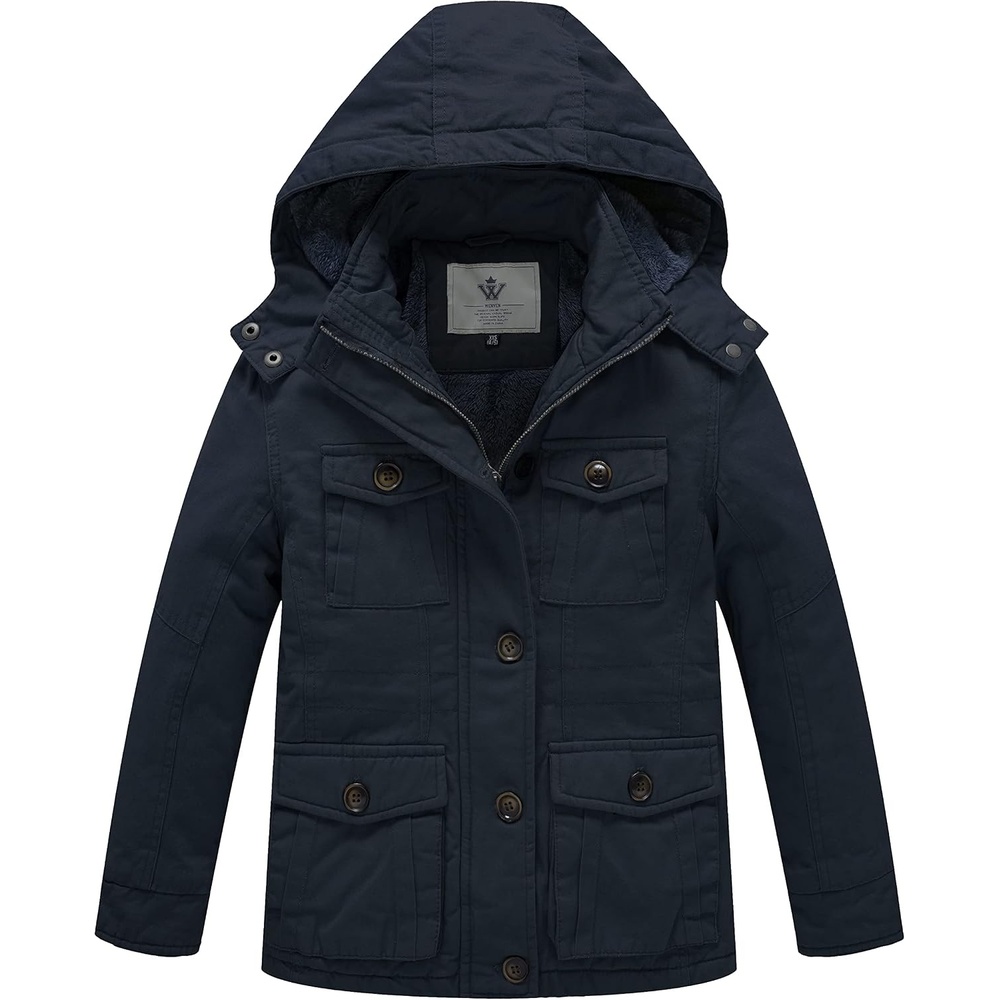 image:imageWenVen Boys amp Girls Winter Cotton Fleece Lined Warm Coat Parka JacketBlue