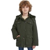 WenVen Boys’ & Girls’ Winter Cotton Fleece Lined Warm Coat Parka Jacket(Army Green)
