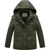 WenVen Boys’ & Girls’ Winter Cotton Fleece Lined Warm Coat Parka Jacket(Army Green)