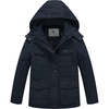 WenVen Boys’ & Girls’ Winter Cotton Fleece Lined Warm Coat Parka Jacket(Blue)