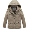 WenVen Boys’ & Girls’ Winter Cotton Fleece Lined Warm Coat Parka Jacket(Khaki)