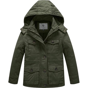 WenVen Boys’ & Girls’ Winter Cotton Fleece Lined Warm Coat Parka Jacket(Army Green)