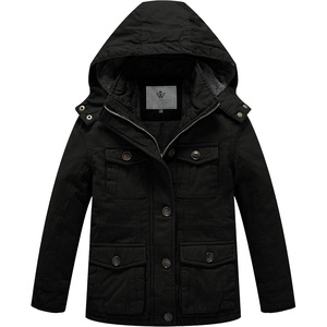 WenVen Boys’ & Girls’ Winter Cotton Fleece Lined Warm Coat Parka Jacket(Black)
