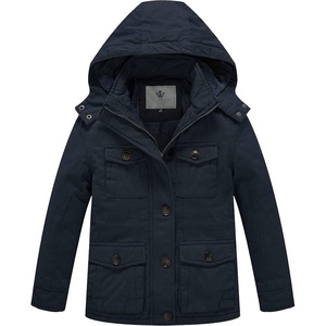 WenVen Boys’ & Girls’ Winter Cotton Fleece Lined Warm Coat Parka Jacket(Blue)
